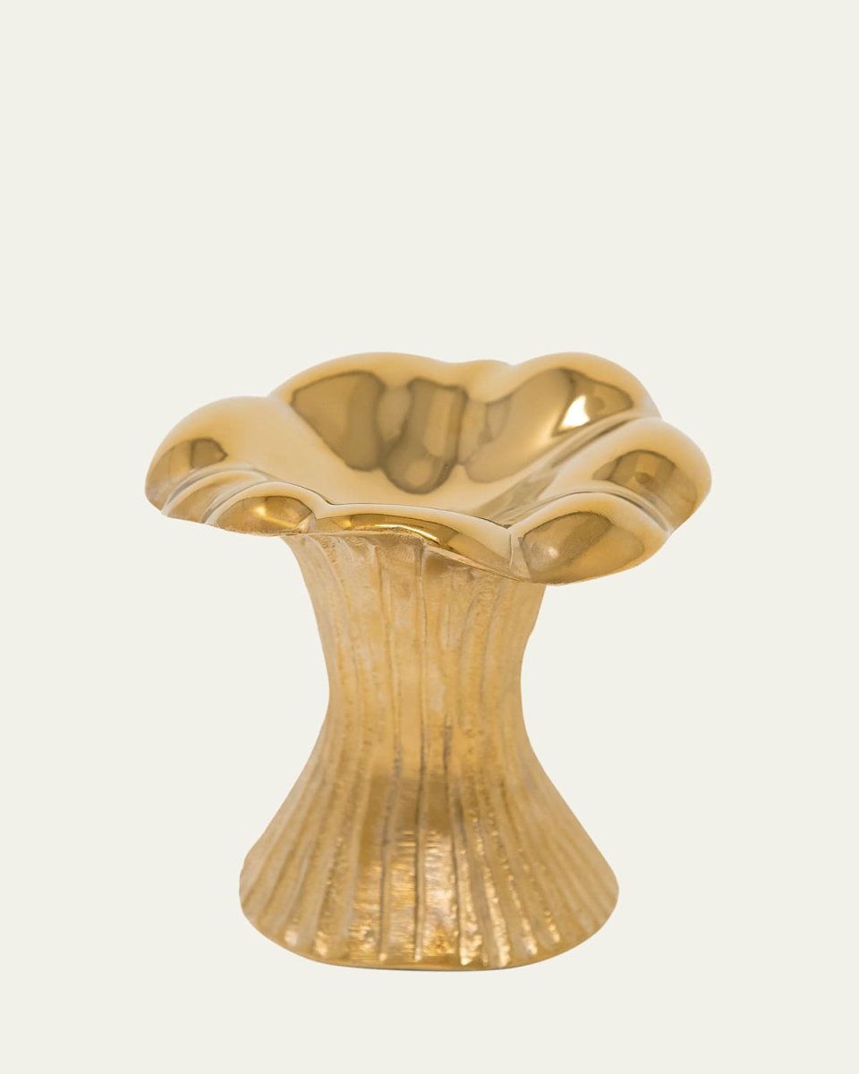 Gold Metal Chanterelle Mushroom Server